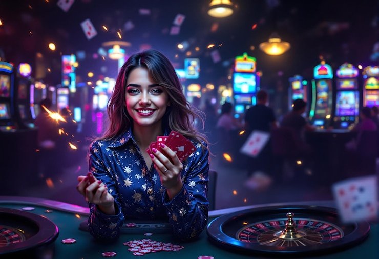 Antarmuka Push Gaming di layar seluler menampilkan menu navigasi permainan dan tombol deposit